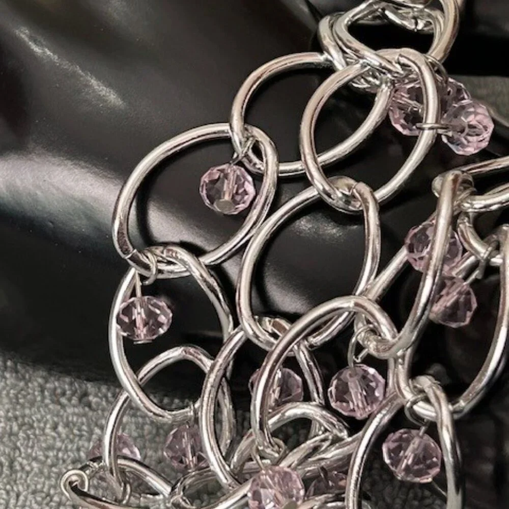 Pink & Silver Necklace and Bracelet - Picture 4 of 6